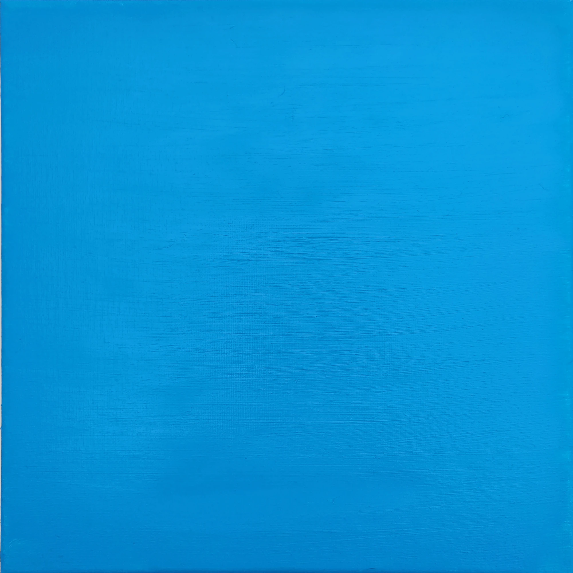 A quiet cyan field with subtle traces of the painted surface.