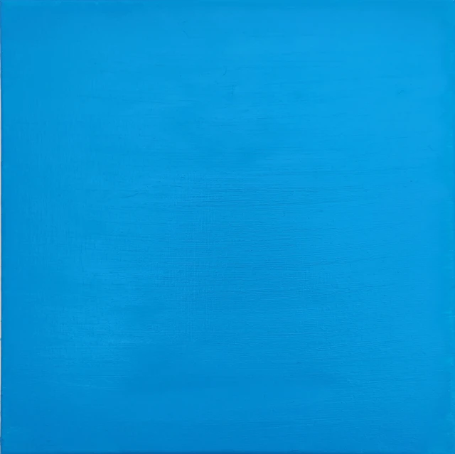 A quiet cyan field with subtle traces of the painted surface.